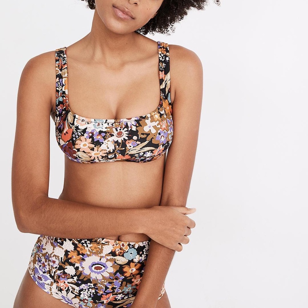 Madewell Second Wave retro high-waisted bikini in Wildgarden